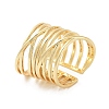 Rack Plating Brass Open Cuff Rings RJEW-M168-06G-1