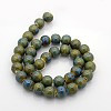 Handmade Fancy Antique Glazed Porcelain Ceramic Round Beads Strands PORC-L019-10mm-M-3