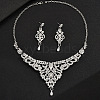 Brass Rhinestone Pendant Necklaces & Earring Sets for Women WG00284-05-1