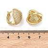 Brass Micro Pave Clear Cubic Zirconia Hoop Earrings EJEW-C182-03G-5