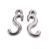 Gunmetal Plated Alloy Letter Pendants LS-PALLOY-J718-01B-S-1