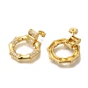 Rack Plating Polygon Brass Micro Pave Clear Cubic Zirconia Stud Earrings EJEW-H016-29G-2