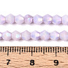 Anti-Tarnish Electroplate Bicone Glass Beads Strands EGLA-T021-4mm-16-01-6