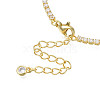 Cubic Zirconia Classic Tennis Necklace with Flower Links NJEW-N048-01E-2