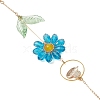 Alloy Enamel Bee & Glass Flower Crystal Suncatcher HJEW-TA00475-04-3