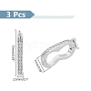 Anti-Tarnish   3Pcs Sterling Silver Cubic Zirconia Twister Clasps STER-PH0001-58-2