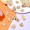 14Pcs 7 Styles Halloween Theme Rack Plating Luminous Alloy Enamel Pendants ENAM-FS0002-10G-8