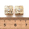 Brass Micro Pave Clear Cubic Zirconia Beads KK-M318-34G-01-3