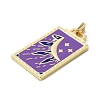 Brass Micro Pave Cubic Zirconia Pendant with Enamel KK-H458-02G-N01-2