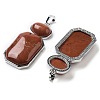 Natural Red Jasper Human Body Shaped Pendants G-P552-03P-08-2