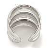 Non-Tarnish 304 Stainless Steel Three Layers Wide Open Cuff Ring for Women RJEW-A043-22P-3