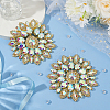 2Pcs Alloy with Rhinestone Handicraft Beading Appliques AJEW-FG0004-29A-5