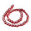 Handmade Evil Eye Lampwork Flat Round Bead Strands X-LAMP-L058-6mm-17-2