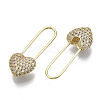 Brass Safety Pins Earrings KK-R137-009G-NF-3