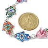 Hamsa Hand with Evil Eye Alloy Enamel Link Bag Extender Chains AJEW-BA00114-3