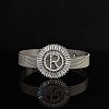 Brass Micro Pave Clear Cubic Zirconia Bangles for Women FS-WGA7409-22-1