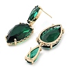 Glass Teardrop Dangle Stud Earrings EJEW-Q800-16D-KCG-2