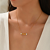 Stainless Steel Crystal Rhinestone Bar Pendant Necklaces for Women Daily Wear UA6063-6