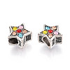 Alloy Rhinestone European Beads FIND-N009-17B-AS-2