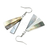 Trapezoid Natural Black Lip Shell Dangle Earrings EJEW-JE06312-4