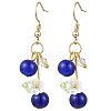 304 Stainless Steel Glass Blueberry Dangle Earrings EJEW-JE06251-02-4