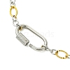 5MM Two Tone 304 Stainless Steel Textured Figaro Chain Necklaces NJEW-JN06466-01-4