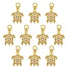 10Pcs Brass Micro Pave Clear Cubic Zirconia Pendants KK-SZ0005-37-1