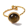 Round Natural Tiger Eye Finger Rings RJEW-Q822-01G-05-2