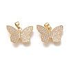 Brass Micro Pave Cubic Zirconia Pendants KK-K246-30G-1