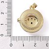 Brass Micro Pave Cubic Zirconia with Glass Pendents KK-Q815-02G-09-3