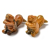 Natural Crazy Agate Carved Healing Squirrel Figurines DJEW-D012-01F-1