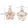 Light Gold Plated Alloy Enamel Pendants X-ENAM-R136-17A-2