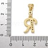 Brass Micro Pave Cubic Zirconia Pendants KK-M319-02G-R-3