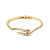 Cubic Zirconia Snake Open Cuff Bangle BJEW-P281-09G-02-2