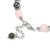 8mm Round Natural Rose Quartz & Natural Chinese Southern Jade & Synthetic Non-Magnetic Hematite Beaded Bracelets BJEW-PH01801-3