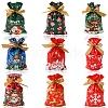 18Pcs 9 Styles Christmas Theme Plastic Packing Pouches Drawstring Bags ABAG-FS0001-04-3