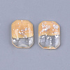 Two Tone Resin Cabochons X-CRES-T014-06J-2