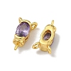 Brass Pave Single Cubic Zirconia Peg Bails Pin Charms KK-D226-01G-04-2