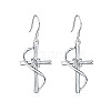 Cross Alloy & Crystal Rhinestone Dangle Earrings WG08149-01-2