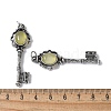 Key Brass Gemstone Big Pendants KK-D361-01AS-3