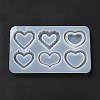 Heart DIY Silicone Quicksand Molds DIY-G079-07B-3