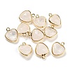 Natural Quartz Crystal Faceted Heart Charms G-Q006-07G-06-1