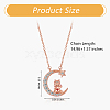Chinese Zodiac Necklace Ox Necklace 925 Sterling Silver Rose Gold Cattle on the Moon Pendant Charm Necklace Zircon Moon and Star Necklace Cute Animal Jewelry Gifts for Women JN1090B-2