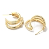 Brass Micro Pave Clear Cubic Zirconia Stud Earrings EJEW-E295-09KCG-2
