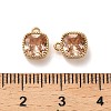 Brass Micro Pave Clear Cubic Zirconia Charms KK-B110-01G-06-3