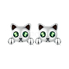 S925 Sterling Silver Cat Shape Stud Earrings HR6752-1