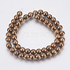 Electroplate Non-Magnetic Synthetic Hematite Beads G-F585-A-8mm-3