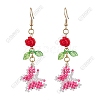 Glass Seed Beads Butterfly Dangle Earrings EJEW-FS00094-1