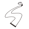 304 Stainless Steel Rectangle Pendant Necklace for Men Women NJEW-P262-13-2