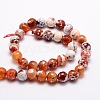 Dyed Natural Fire Crackle Agate Faceted Round Beads Strands G-E320C-14mm-06-2